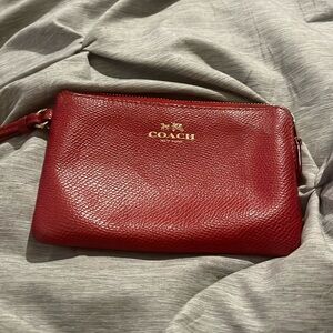 Coach apple red wristlet!
